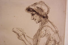 Estudio a carboncillo de una mujer leyendo