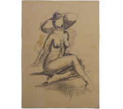 Study of a Naturalistic Nude Woman with a Hat