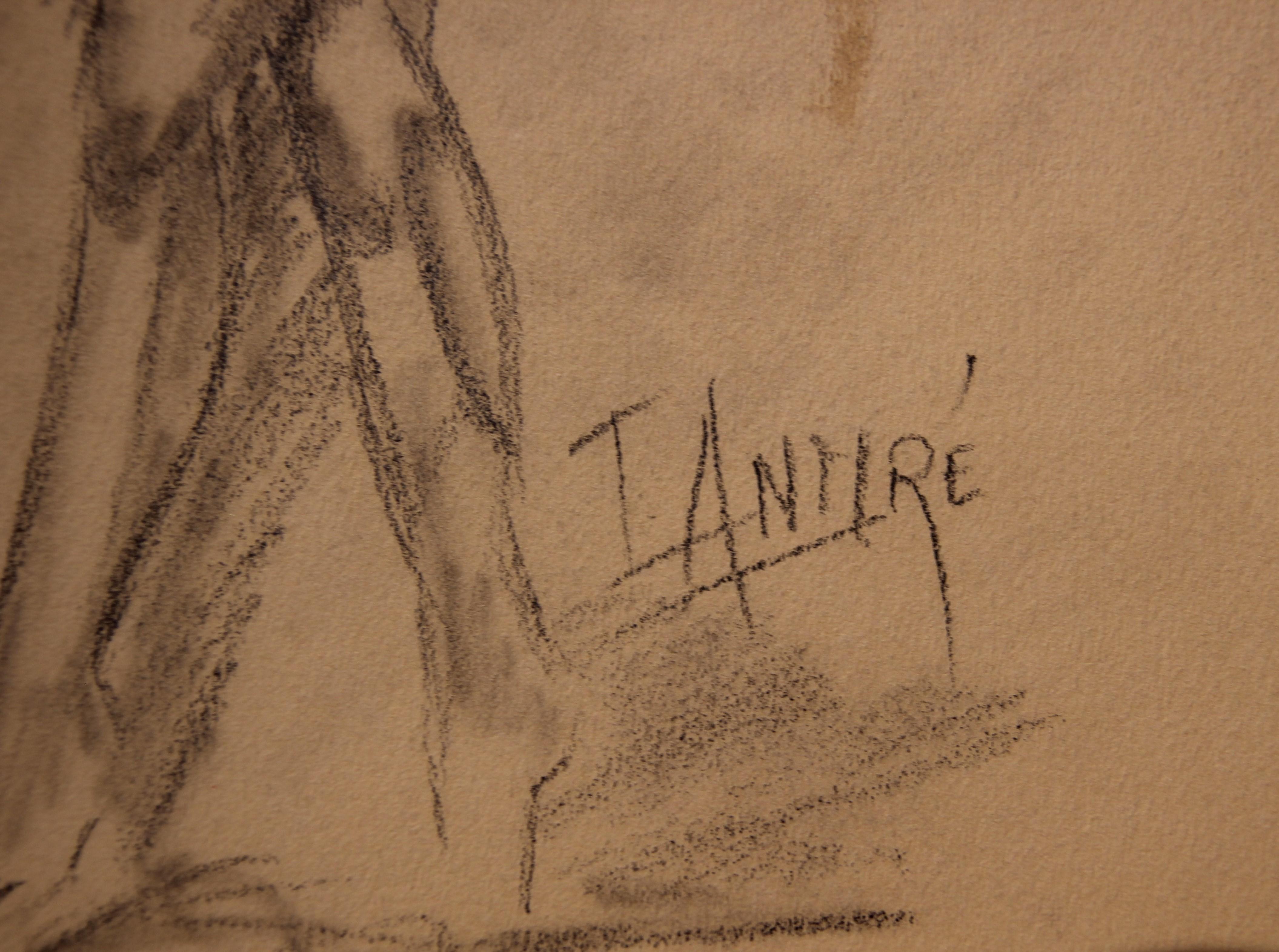 Estudio Figurativo Desnudo Bailando - Figurative Art Marrón de Thierry Andre