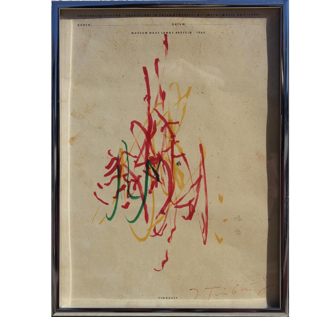 Meta-Matic Machine Drawing Hand Signed - Art by Jean Tinguely