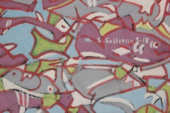 "Stained Glass Fish" Colorful Casein Painting