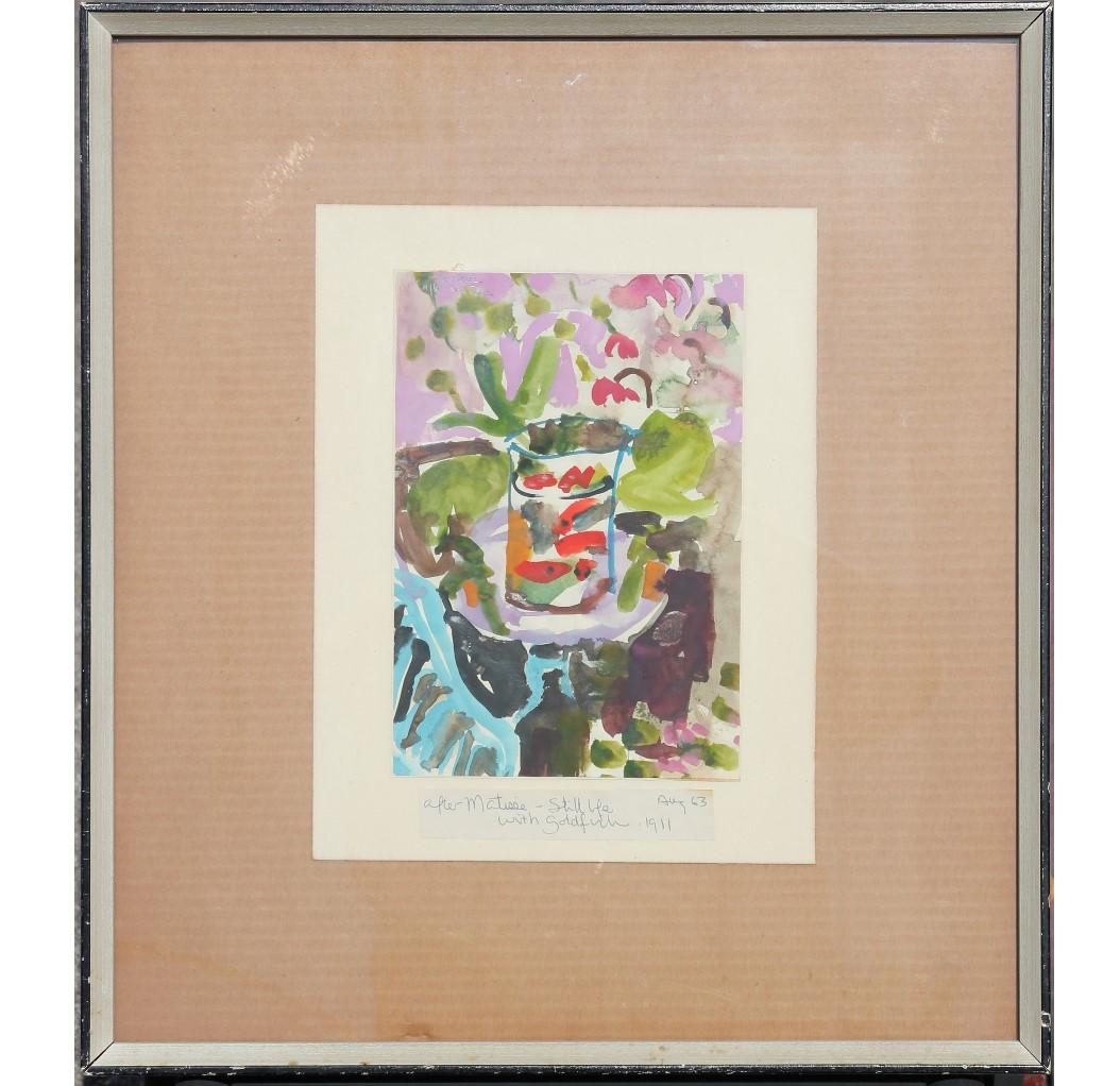 Ken Zonker Abstract Drawing - "After Matisse" Impressionist Floral Painting