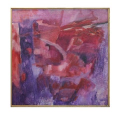 "The Second Day" Large Abstract Expressionist Pink and Purple Painting