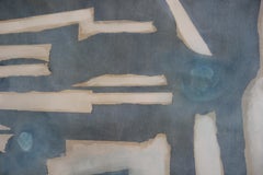 "Many Moons" Blue Tonal Geometric Abstract Painting