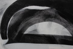 Peinture gestuelle abstraite noire et blanche « Par »