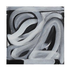 „Orca“ Schwarz-Weißes:: abstraktes:: gestisches Gemälde