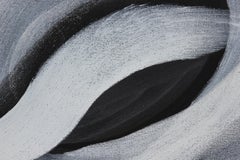 Peinture abstraite gestuelle « Orca » en noir et blanc