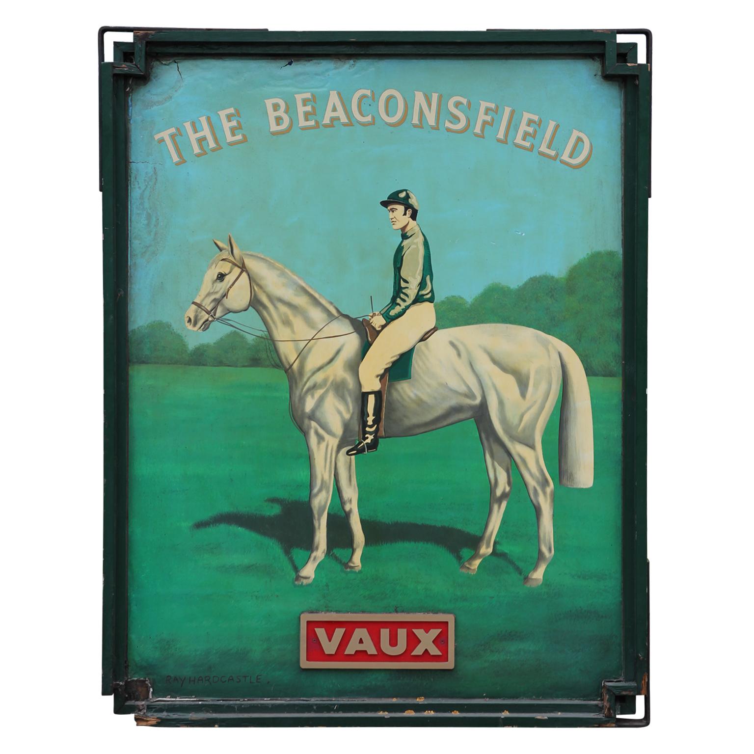 Ray Hardcastle Animal Painting - "The Beaconsfield" Early 20th Century English Pub Double Sided Sign