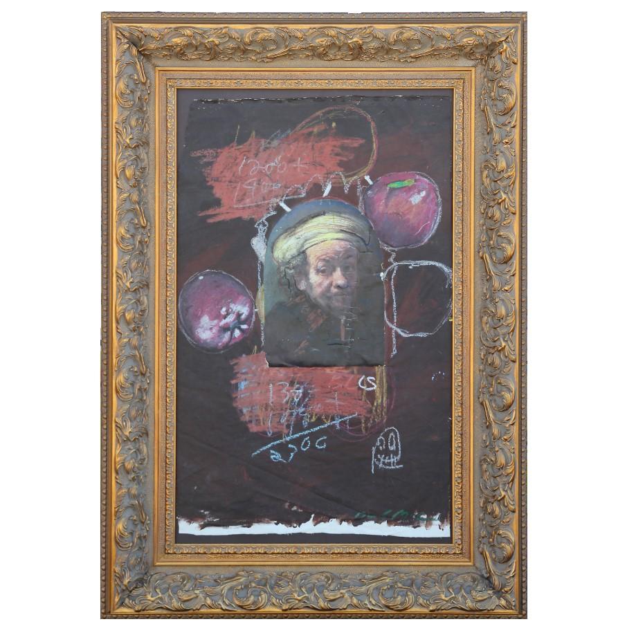 David McGee Portrait Painting - Contemporary Abstract Rembrandt Portrait 