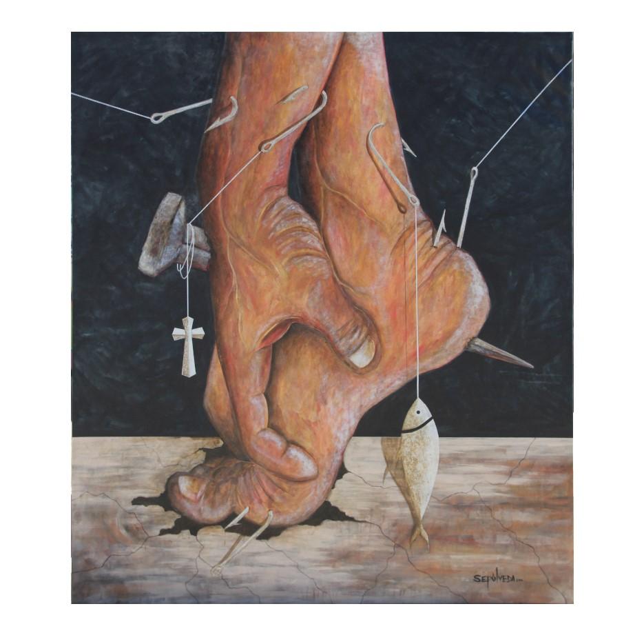 Abstract Painting di Benjamin Sepulveda - "Pittura realistica surrealista "De Manos y Pies