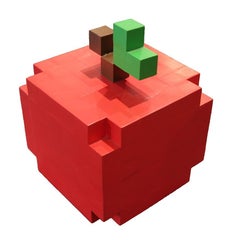 Pop Art Cubed Apple Wooden Sculpture