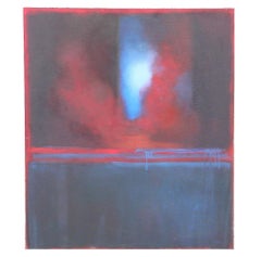 "Moody Blue Flirtatious Red" Abstract Expressionist in the Style of Mark Rothko