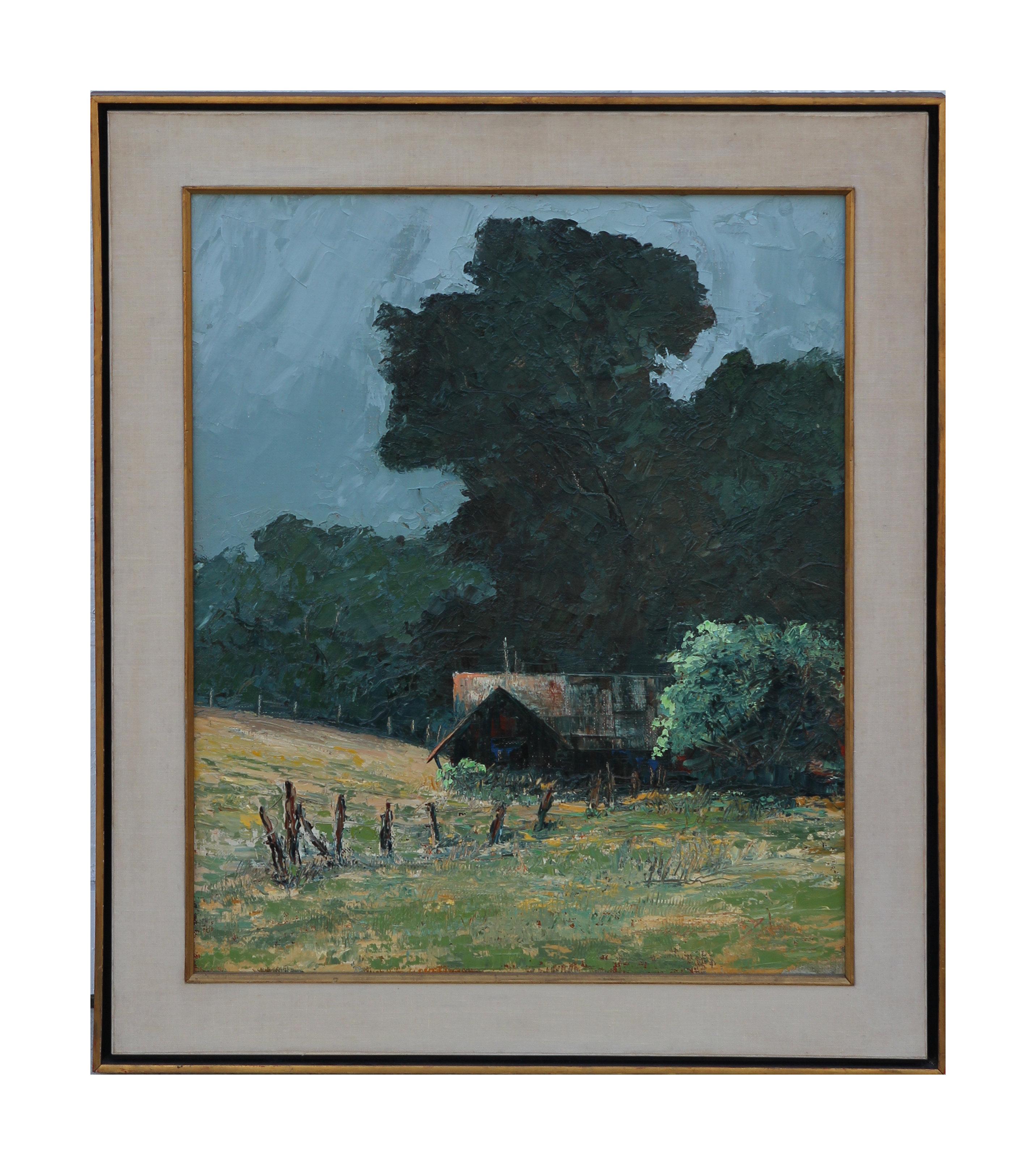 William Zaner Abstract Painting - Untitled Impressionist Countryside Landscape Painting