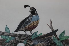 Naturalistic Quails with Golf Ball Lithograph 172 of 350