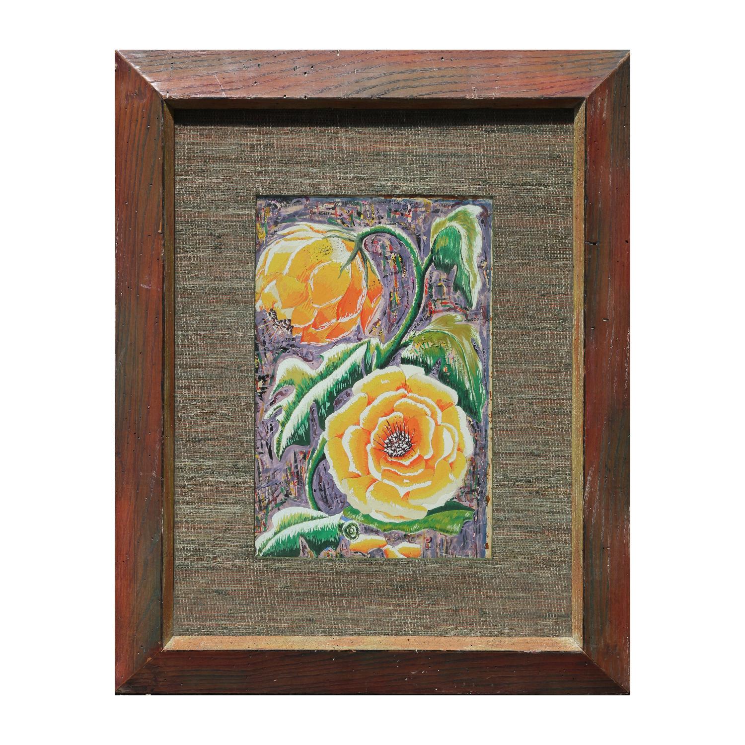 Toby Topek Still-Life Painting - Vibrant Modern Floral Still Life of Orange Marigolds
