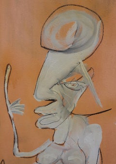 "The Thinker" Modern Tribal Surrealist Figure