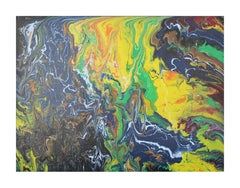 Contemporary Abstract Acrylic Pour Painting by Texas Artist