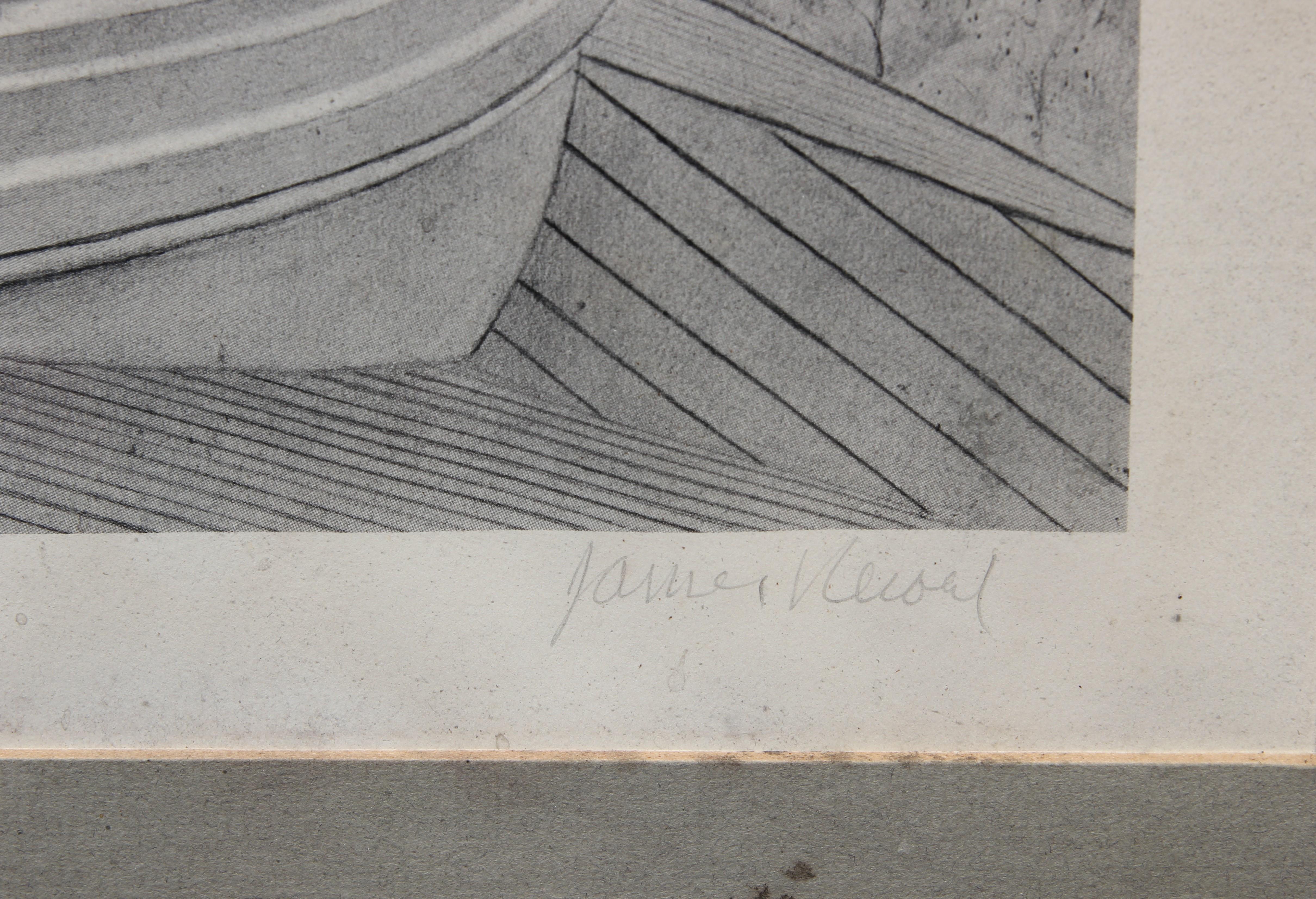 Architectural lithograph of the Texas State Capital Dome in a wooden frame with a grey matte. The work is signed, titled, and editioned by the artist in pencil. 
Dimensions Without Frame: H 28 in x W 25 in. 

Artist Biography:
Born and raised in