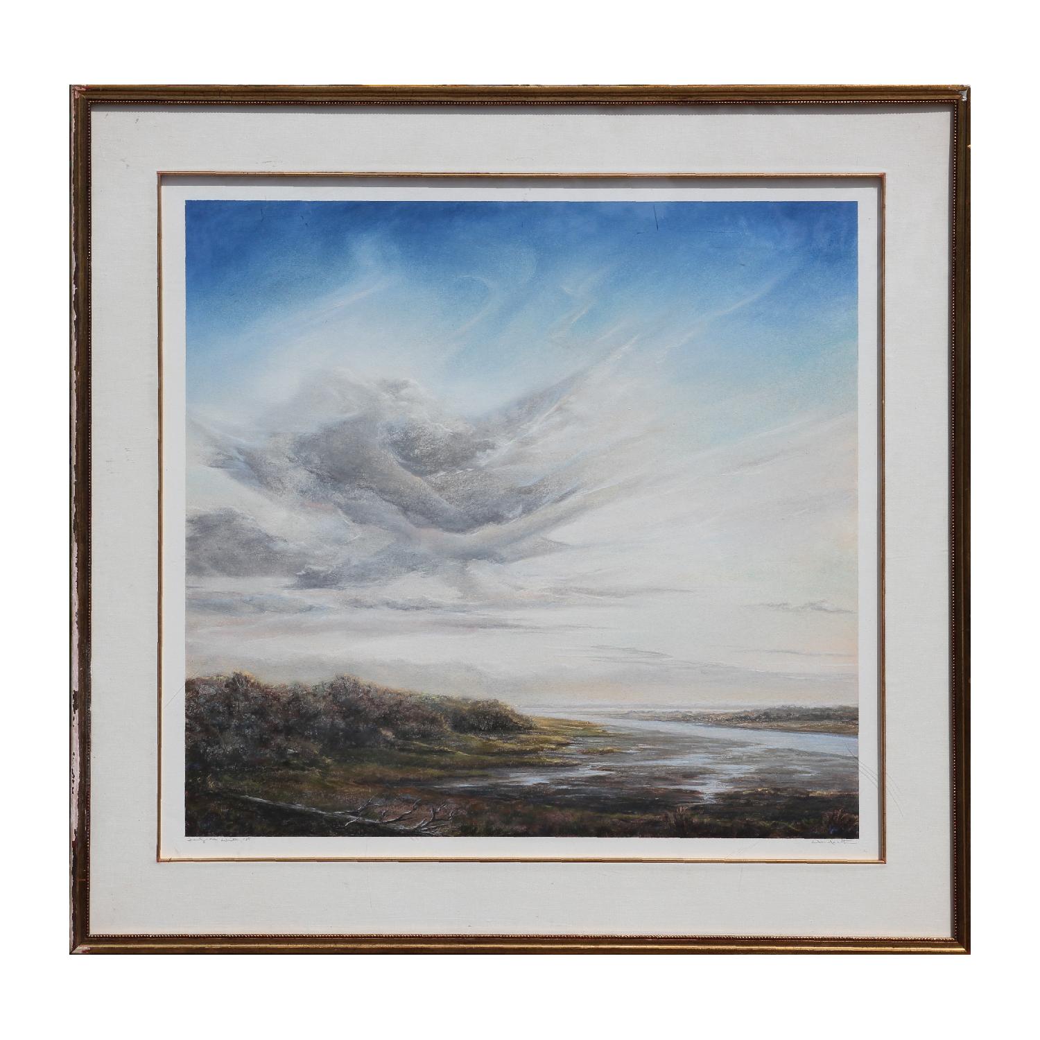 William McWhorter Landscape Painting - "Twenty-One Winter" Large Sublime Pastel River Landscape