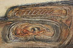 Untitled Modern Neutral Tonal Long Gestural Abstract Painting