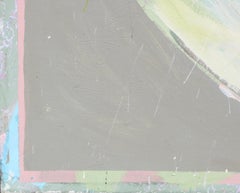 Large Modern Abstract Pastel Beach Circle Landscape Mixed Media Painting