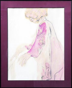 Portrait de femme de couleur rose dans un kimono