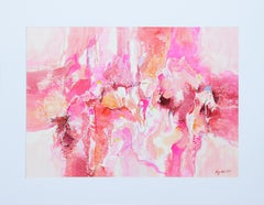 "Celebration Asilomar" Neon Pink Modern Abstract Watercolor Painting