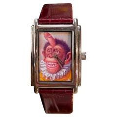 Fun Red Moderne zeitgenössische Uhr von Donald Roller Wilson, limitierte Auflage