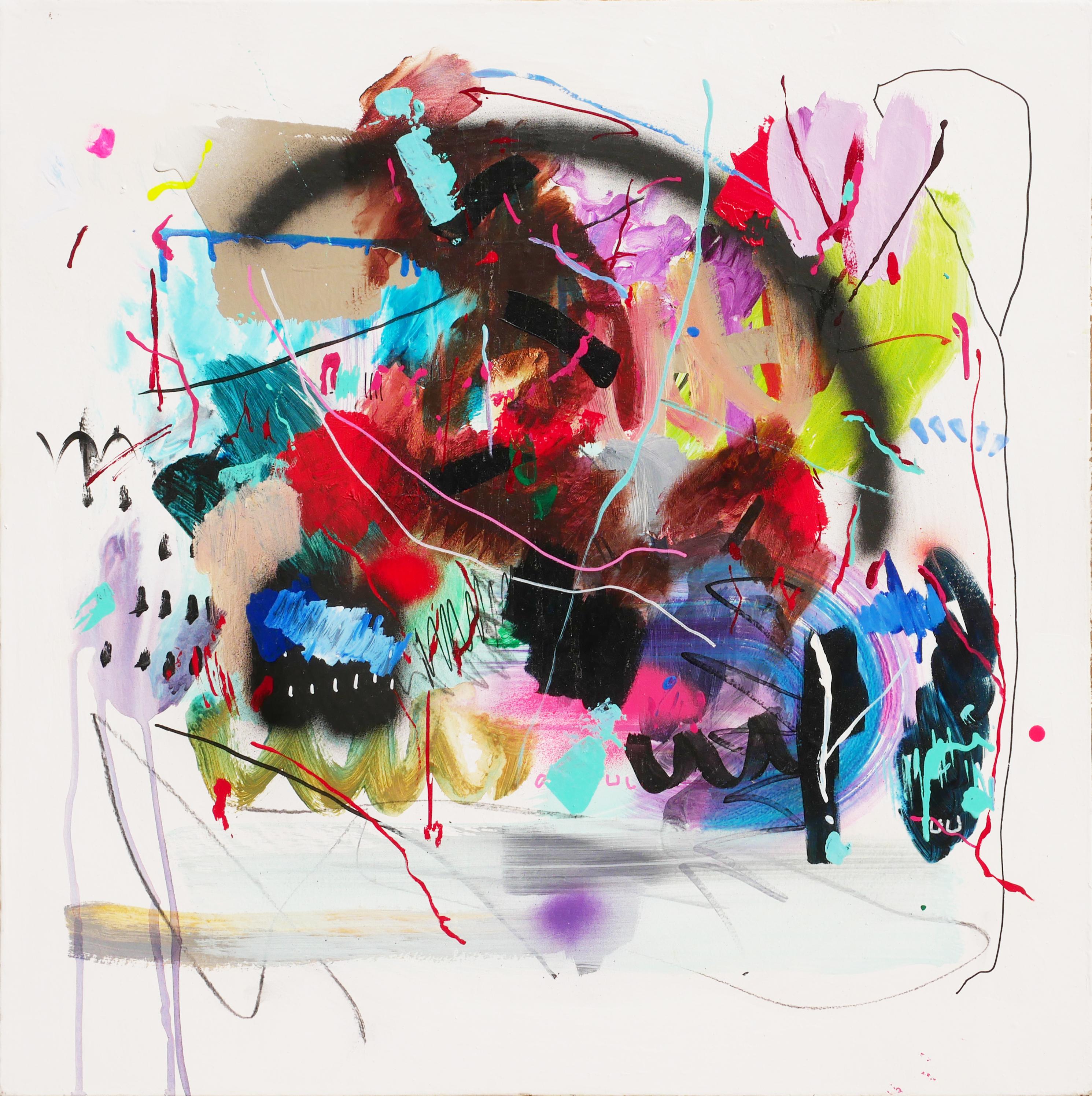 David Hardaker Abstract Painting - "Jazz Study Volume Three" Colorful Abstract Mixed Media Painting