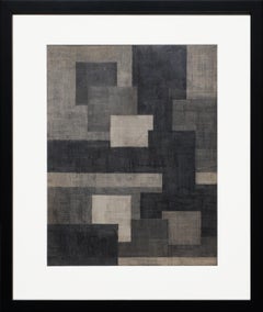 Vintage "Untitled" Geometric Abstract Cubes Drawing 