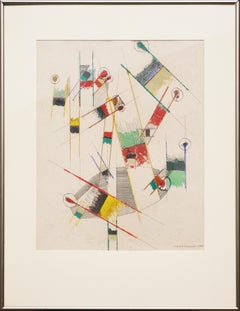 "Trapeze Performance" Colorful Wassily Kandinsky Style Abstract Painting