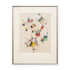"Trapeze Performance" Colorful Wassily Kandinsky Style Abstract Painting