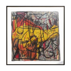 Untitled Modern Contemporary Abstract Expressionist Muted Tone Pastel Drawing