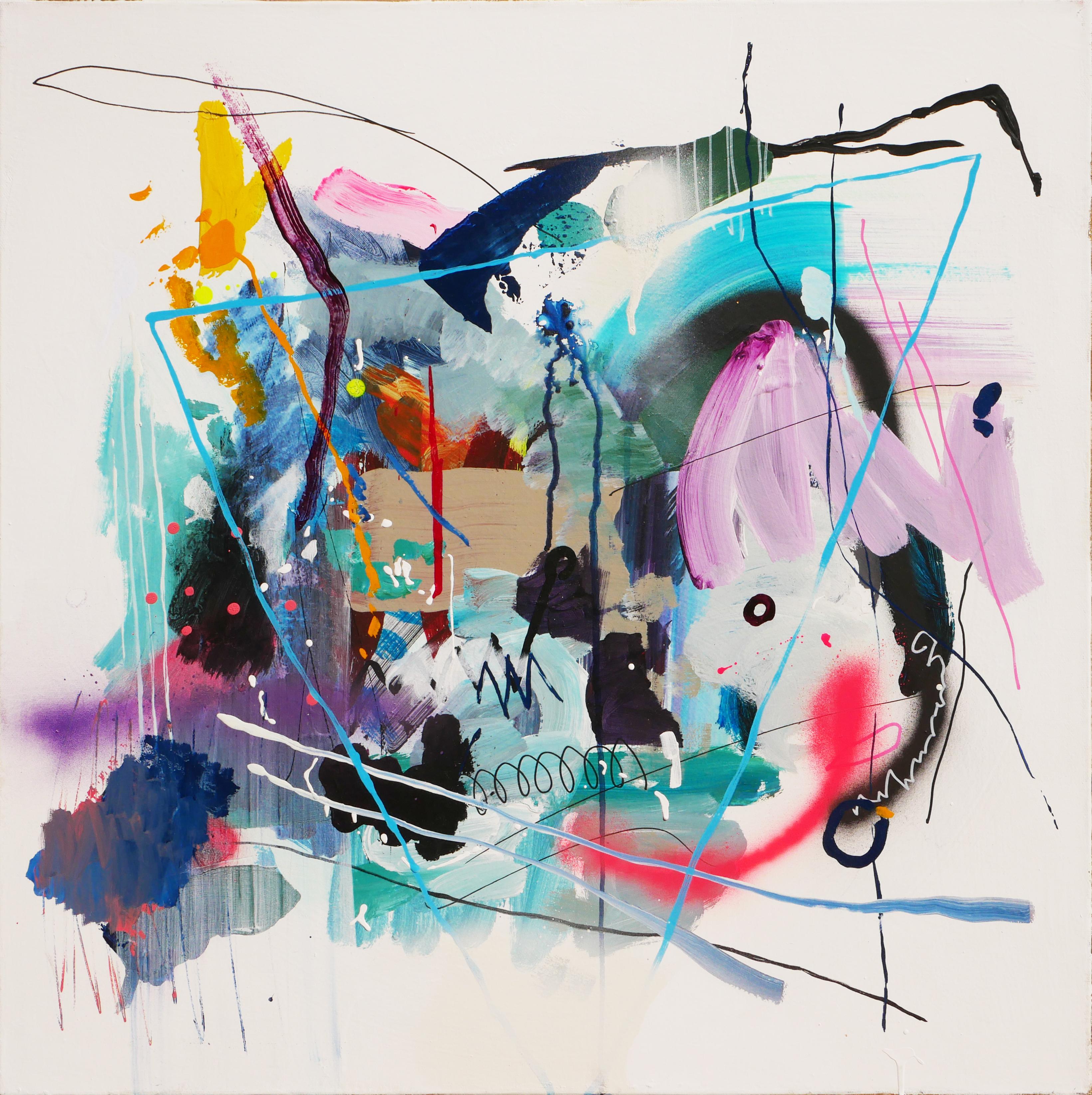 Abstract Painting David Hardaker - "Jazz Study Volume Two" - Peinture abstraite colorée en techniques mixtes