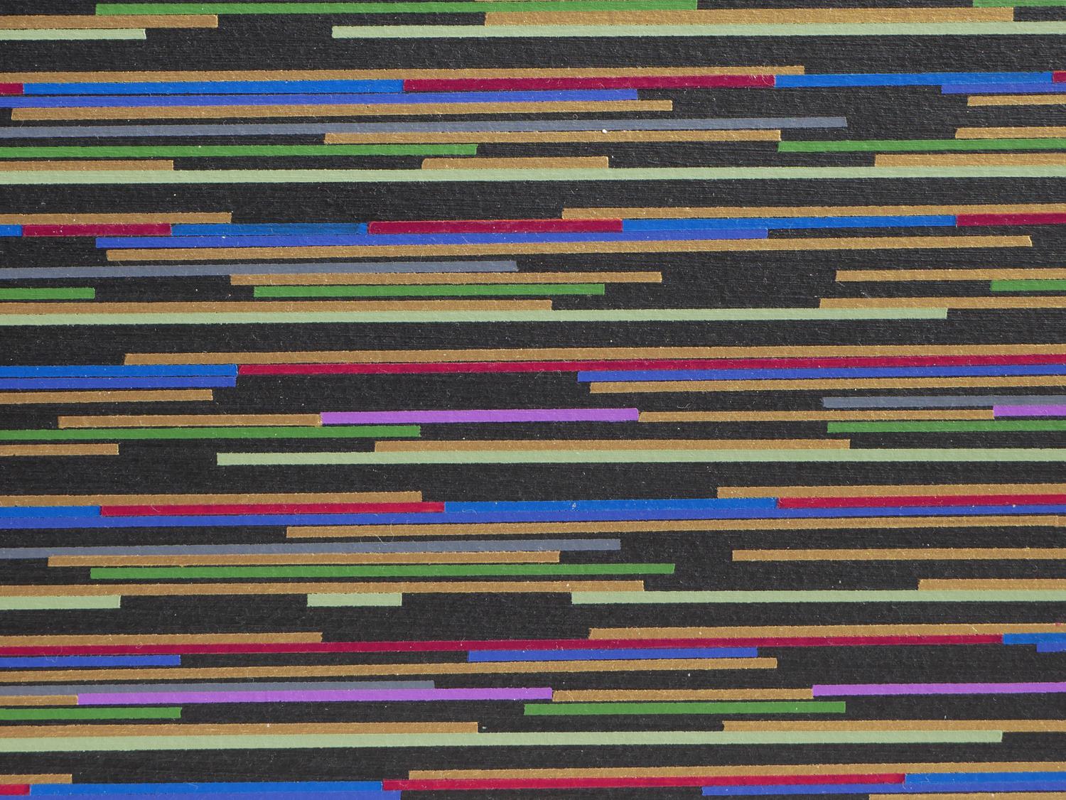 Zeitgenössisches abstraktes Gemälde „VMP 4“ in Grün, Blau, Rot und Blau gestreift im Angebot 5