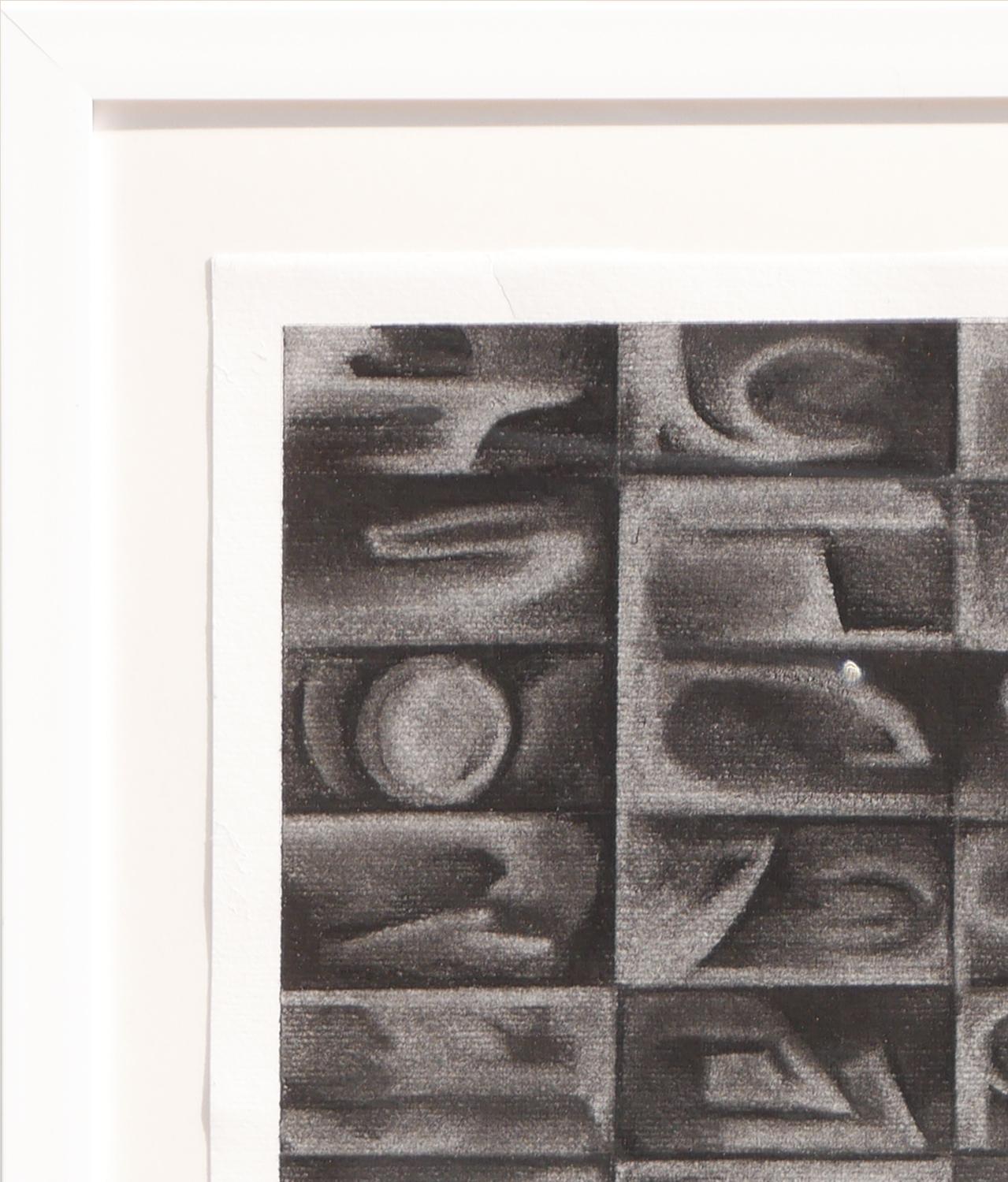 Abstrakte zeitgenössische geometrische Kohlezeichnung ohne Titel „Untitled“ auf Papier (Geometrische Abstraktion), Art, von James McCahon