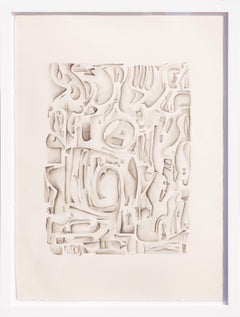 Abstrakte zeitgenössische geometrische Graphitzeichnung ohne Titel „Untitled“ auf Papier