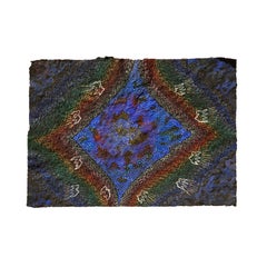 "Kabbalah" Modern Blue, Green, and Red Hebrew Inspired Abstract Painting