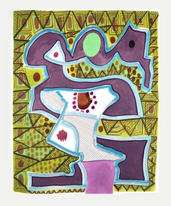 “Untitled (PPR 384)” Contemporary Abstract Colorful Geometric Patterned Painting