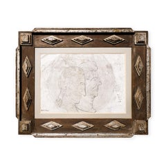 Black and White Abstract Figurative Drawing of Men with Text Elements