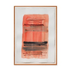 "Untitled" Pastel Orange-Toned Abstract Watercolor Painting