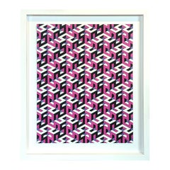 Contemporary Pink, Purple, & Black Hand Drawn Tessellated Abstract (14 of 2023)