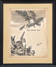 "You're Sunday Shot" Layout pubblicitario originale dei primi tempi per Foley's con aeroplano