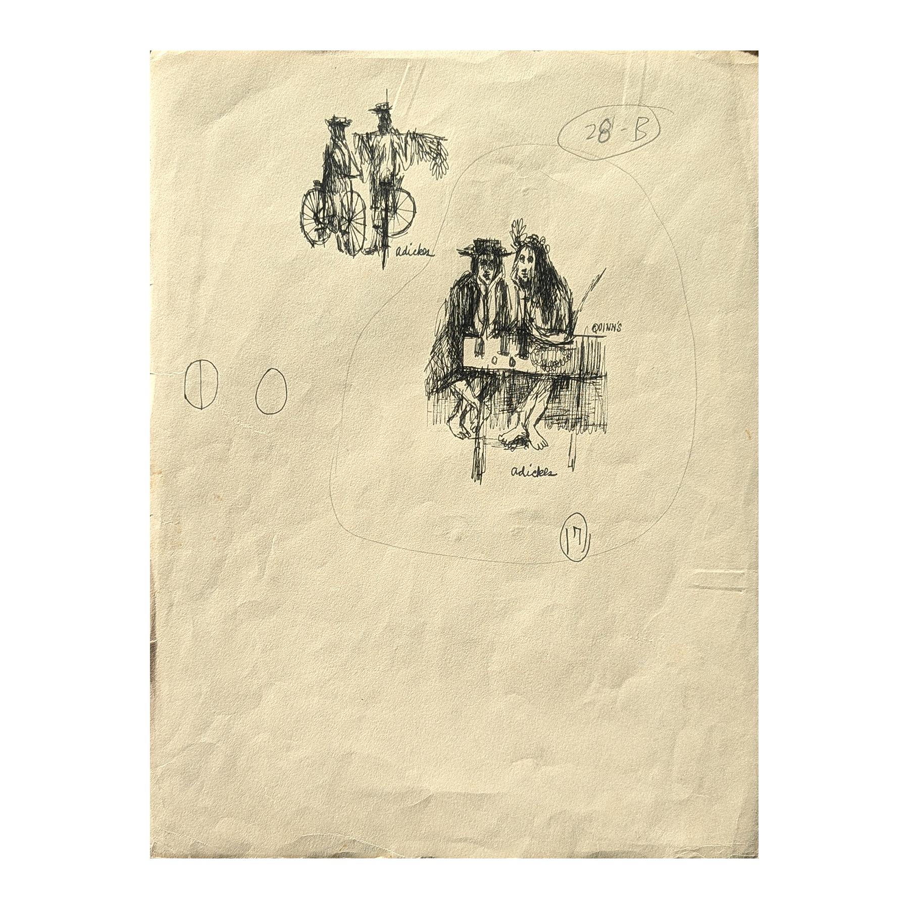 Double Sided Early Modern Black & White Figurative Pencil Drawing Study of Doris For Sale 5