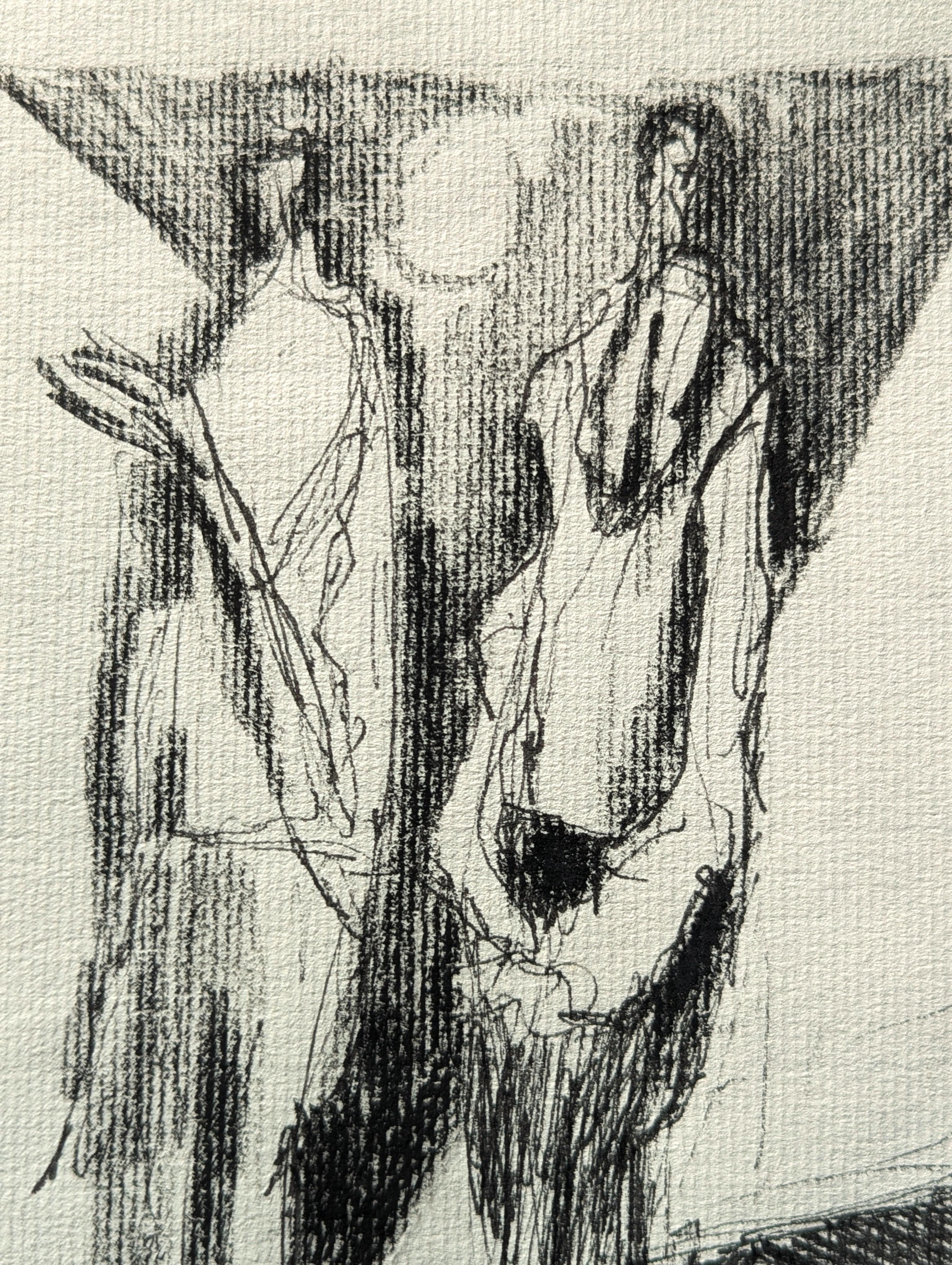Early Modern Black & White Abstract Figurative Sketchbook Page Drawing For Sale 2