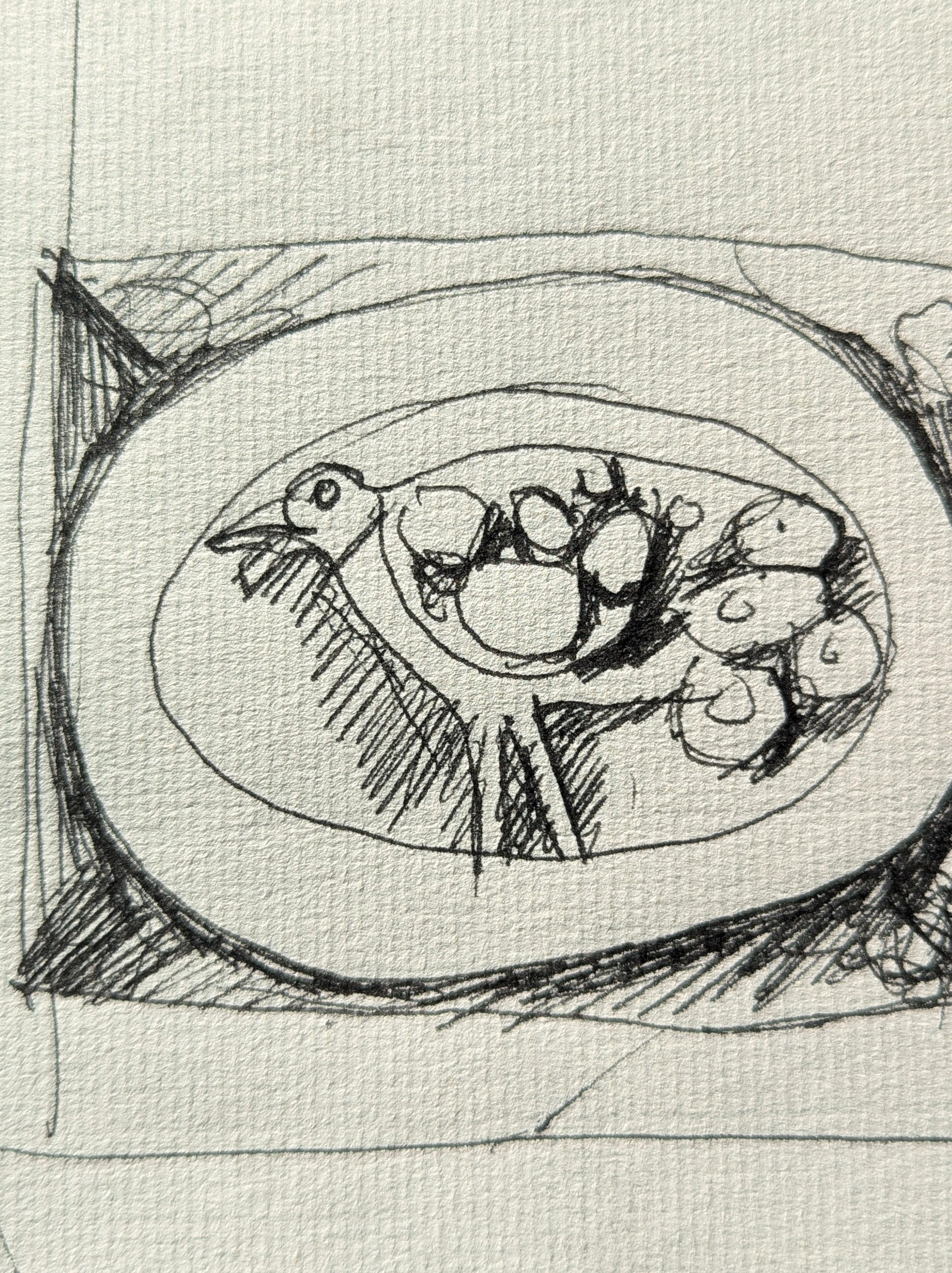 Early Modern Black & White Abstract Figurative Sketchbook Page Drawing For Sale 3
