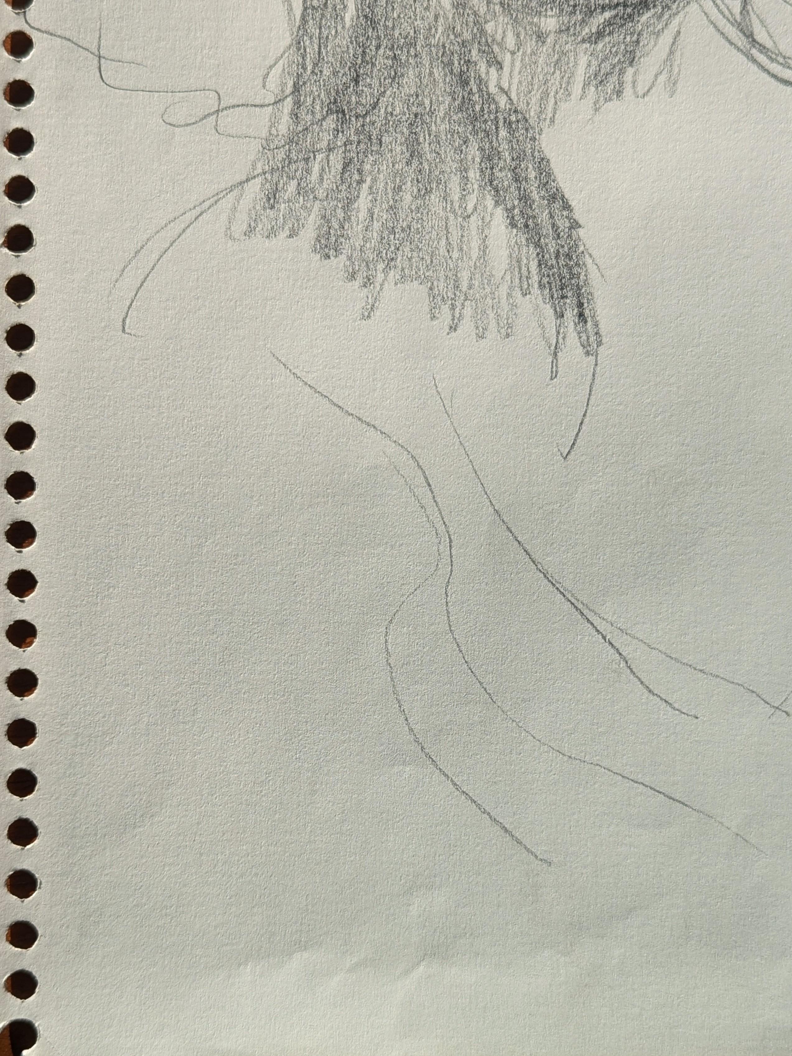 Early Modern Black & White Abstract Figurative Elegant Woman Drawing For Sale 2