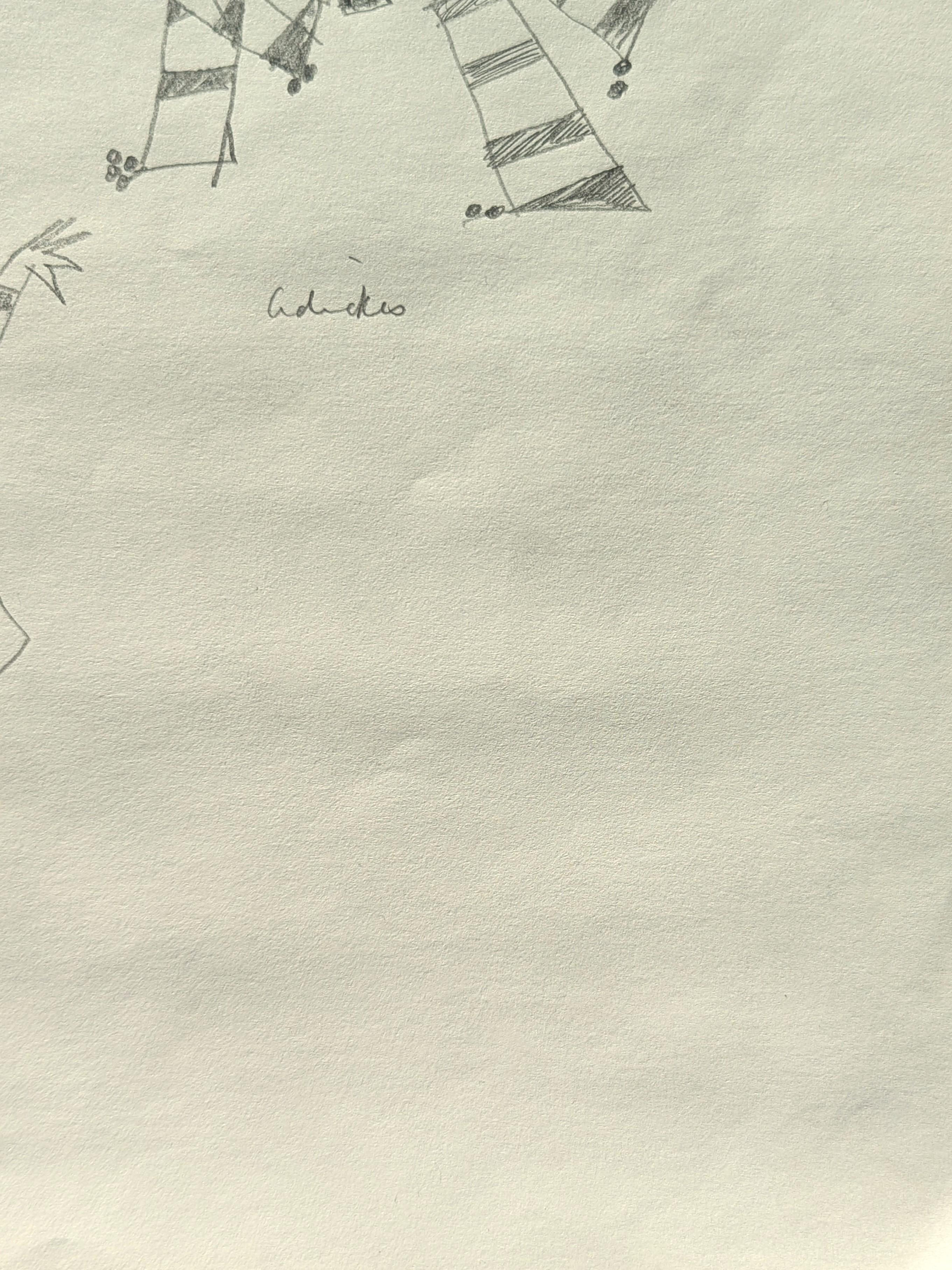 Boceto moderno en blanco y negro del emblemático artista David Adickes, afincado en Houston. Este trabajo, extraído de una colección de cuadernos de bocetos no descubiertos hasta ahora, sirve para echar un vistazo tras el telón de su prolífica