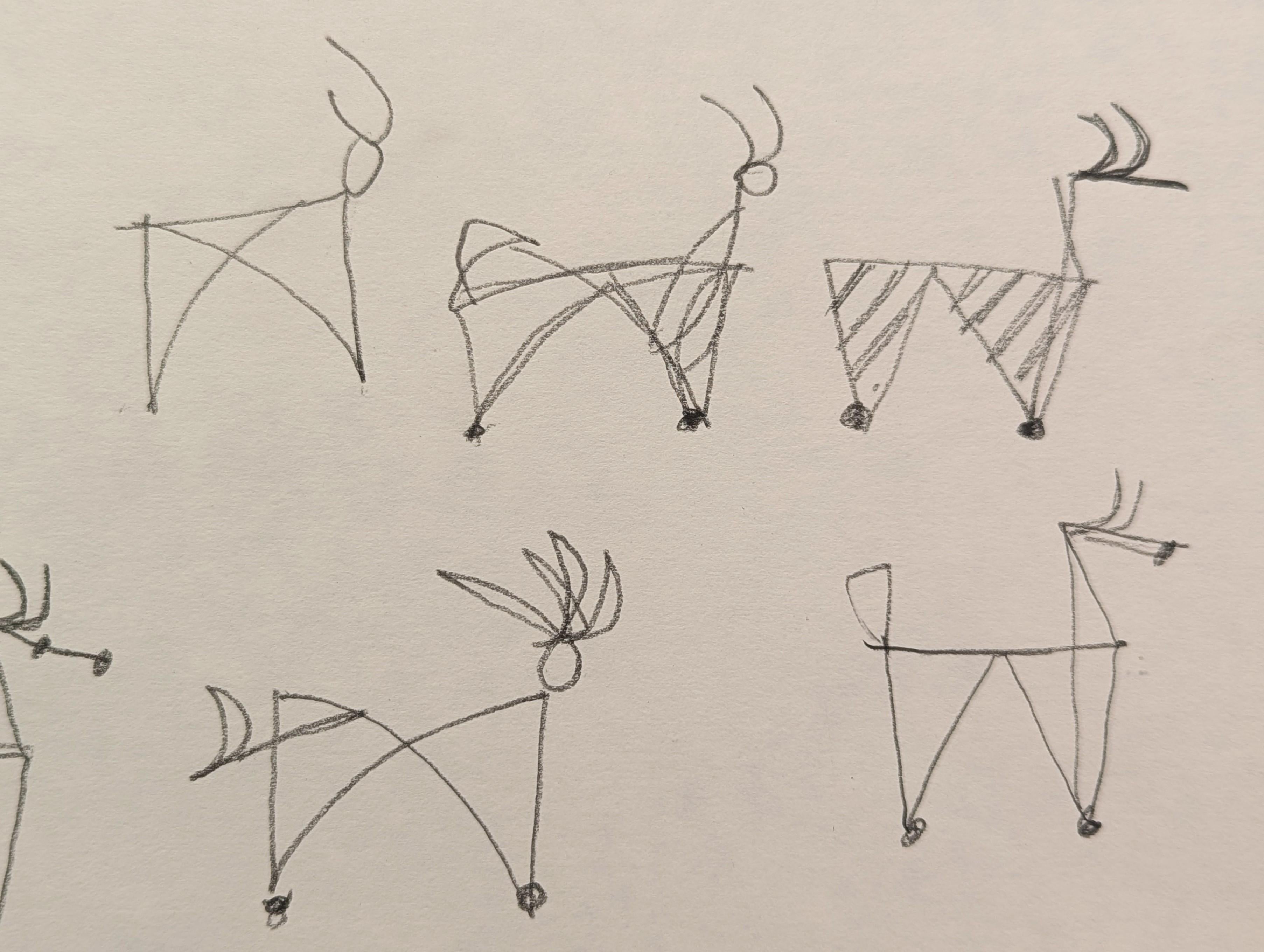 Dessin abstrait en noir et blanc d'animaux et d'oiseaux encadré The Modernity en vente 5