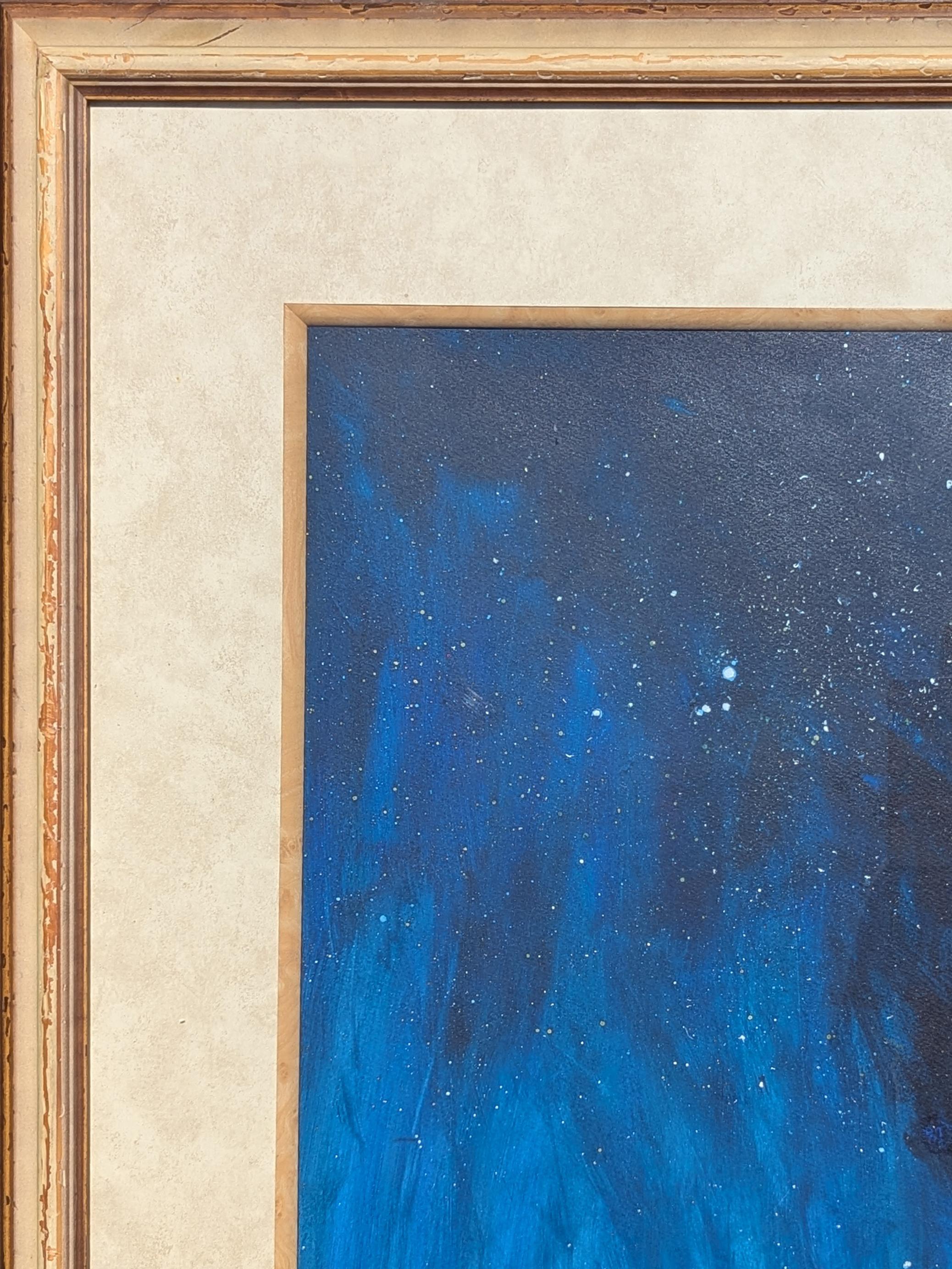 « Starry Night », aquarelle impressionniste, peinture de paysage de pilier de Galveston - Contemporain Art par Charles Criner 